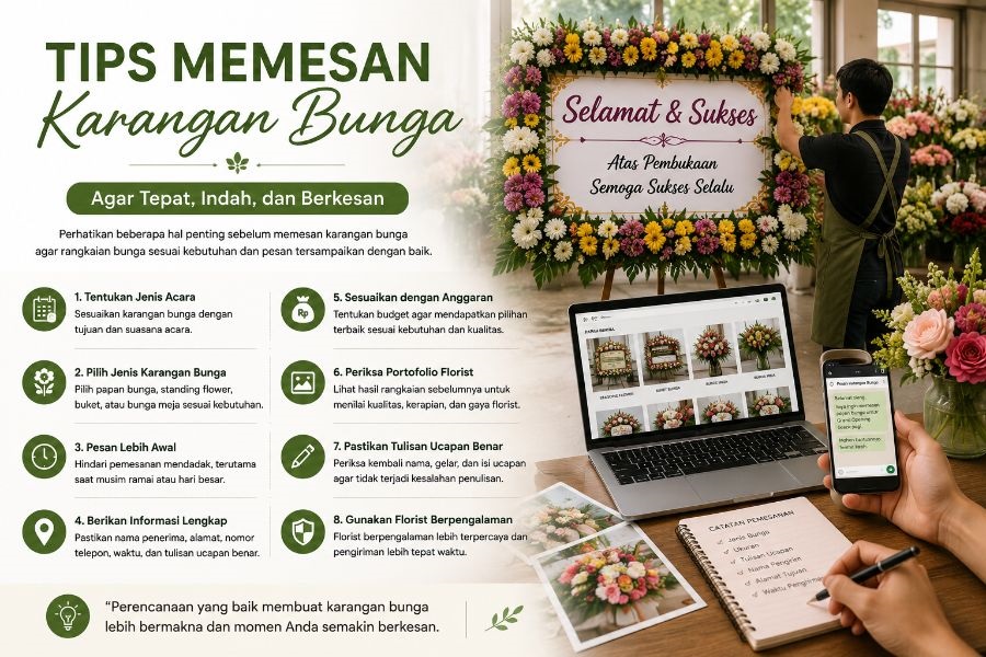 tips memesan karangan bunga